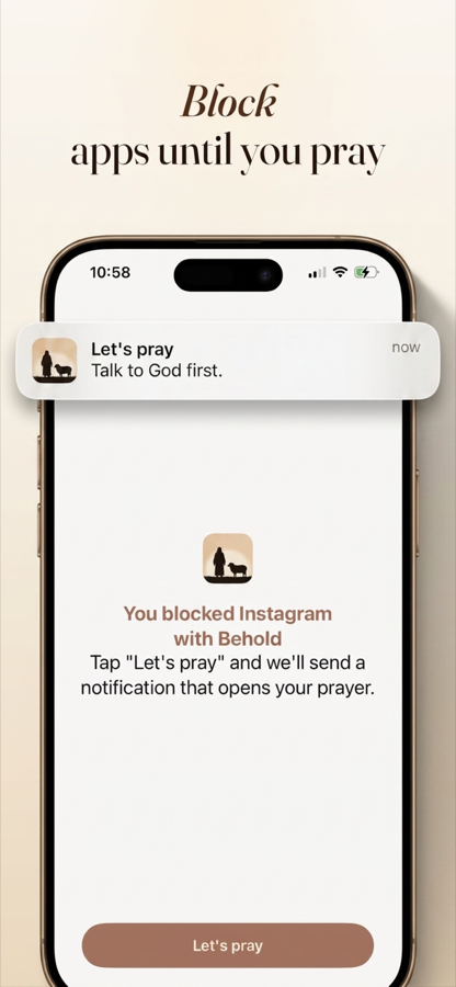 Behold on iPhone: christian app blocker